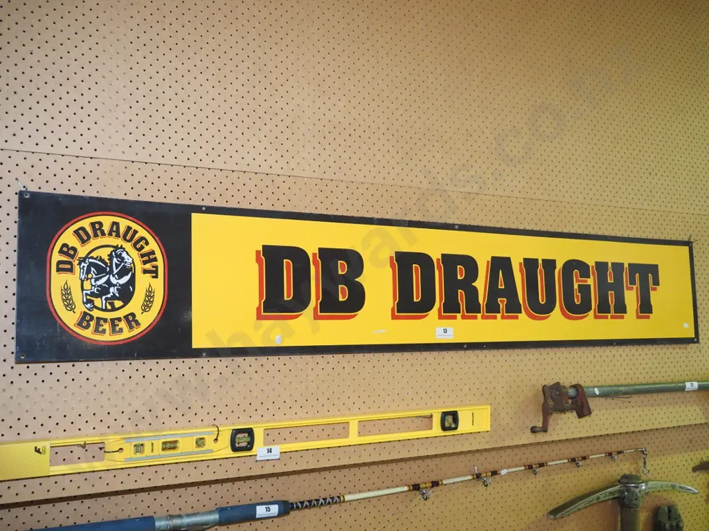 painted on tin DB Draught sign L-1800 Image 1++