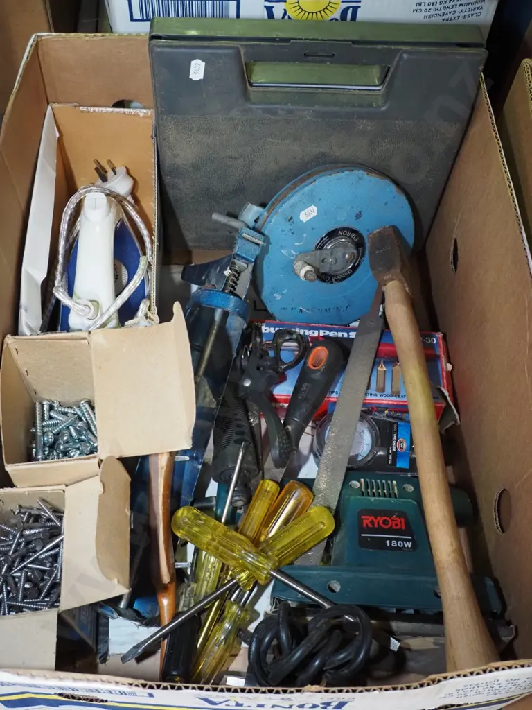 box; screws, iron, hatchet etc Image 1++