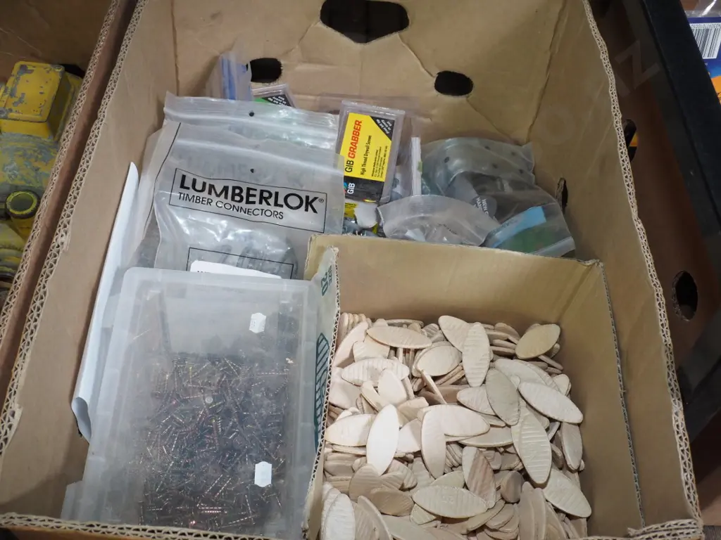 box of fasteners, joiners biscuits Image 1++