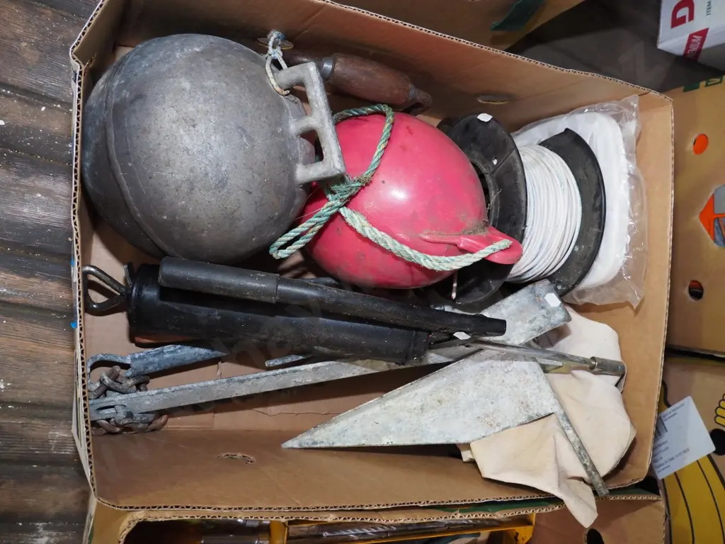box; grease gun, anchor, fishing bouys etc Image 1++