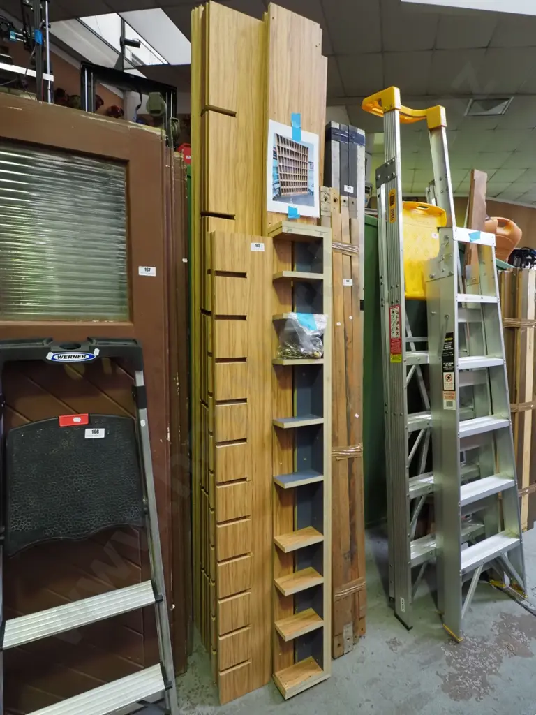 mdf faux wood veneer shelving system H-2400 W-1700 D-200 Image 1++