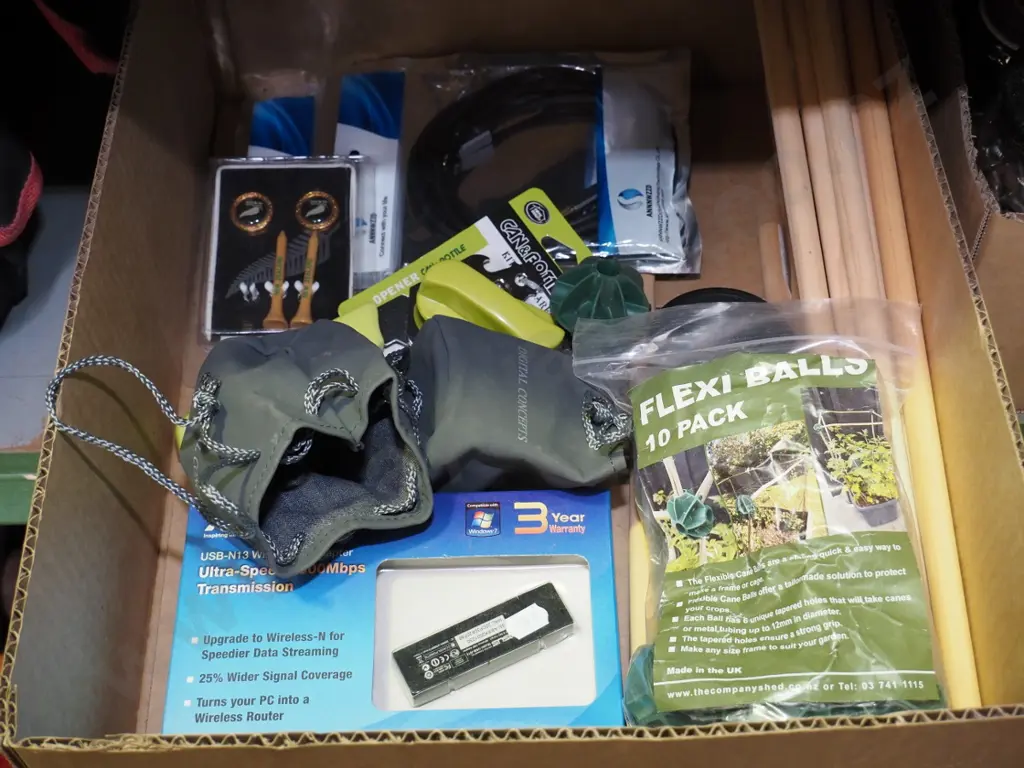 box; garden frames, can opener, cables etc Image 1++