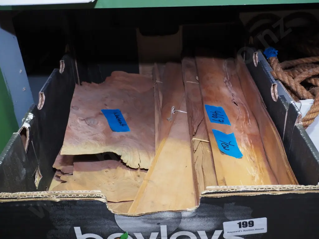 box of yew and walnut veneers Image 1++