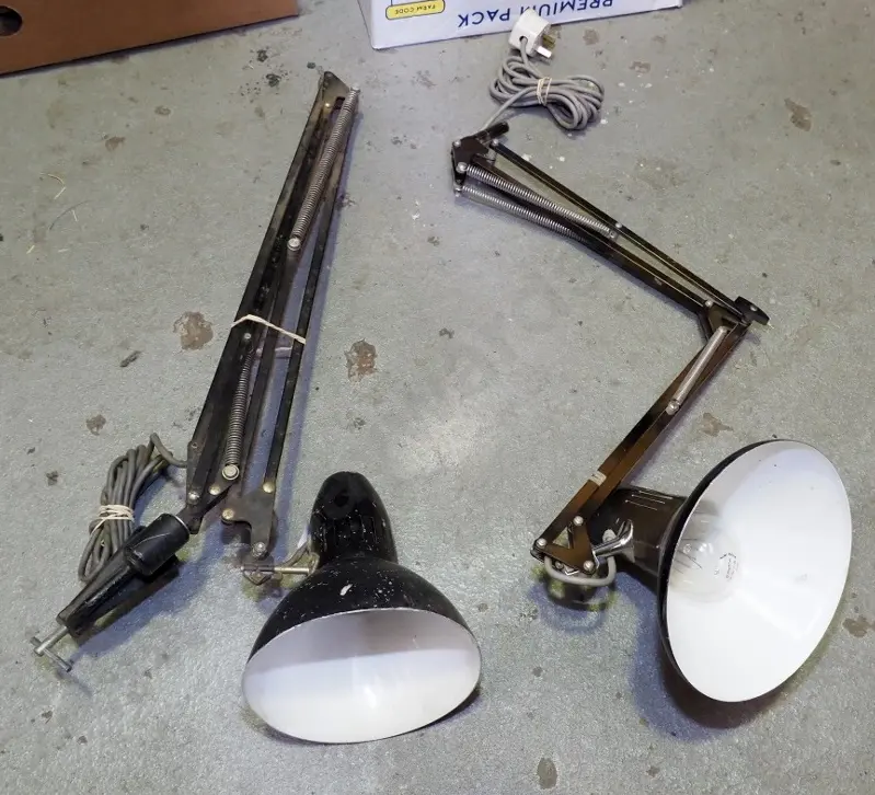 2 clamp based anglepoise lamps - As Is, No Returns Image 1++