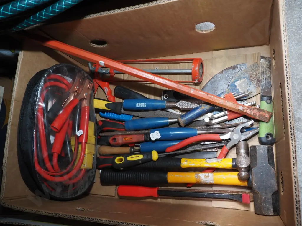 box; jump starter kit, hammers, chisels etc Image 1++