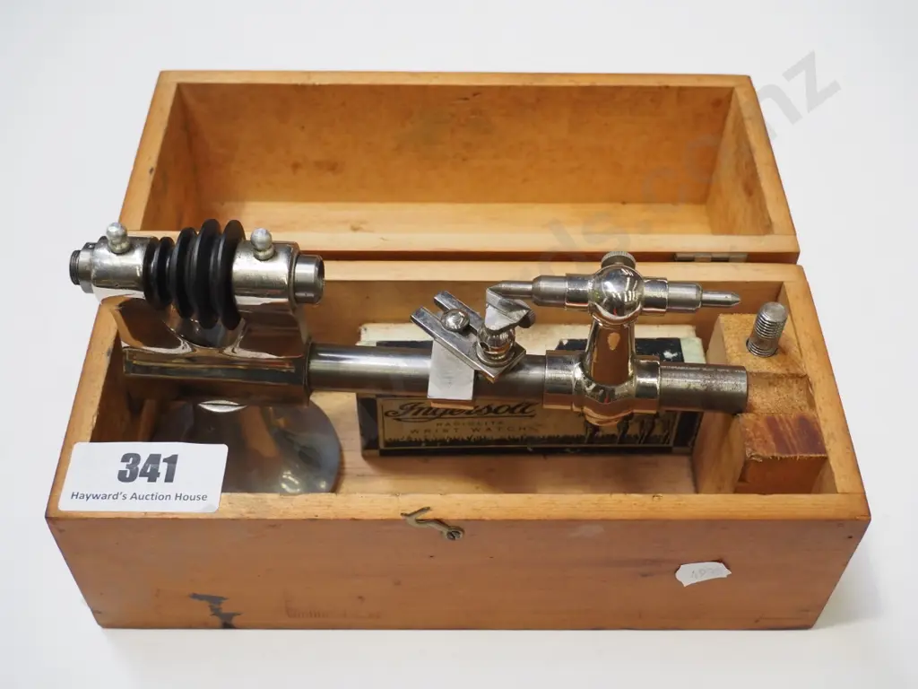 wood cased watchmaker's lathe Image 1++