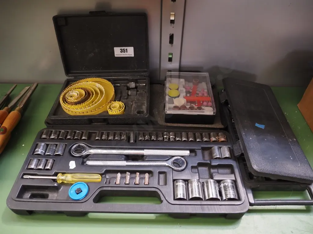 socket sets, hole saw kit, Dremel tool accessories Image 1++