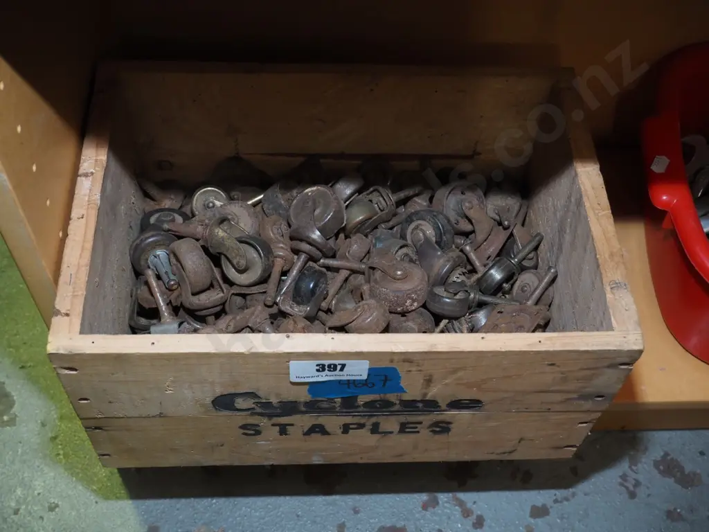 tub of vintage casters Image 1++