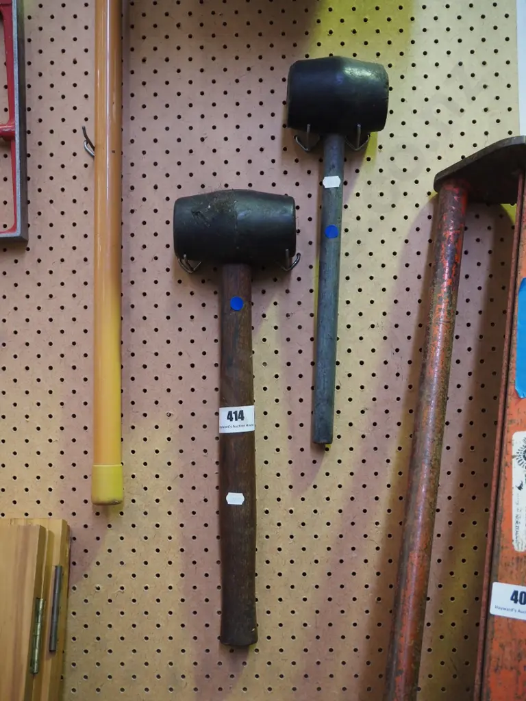 2 rubber mallets -blue dots Image 1++