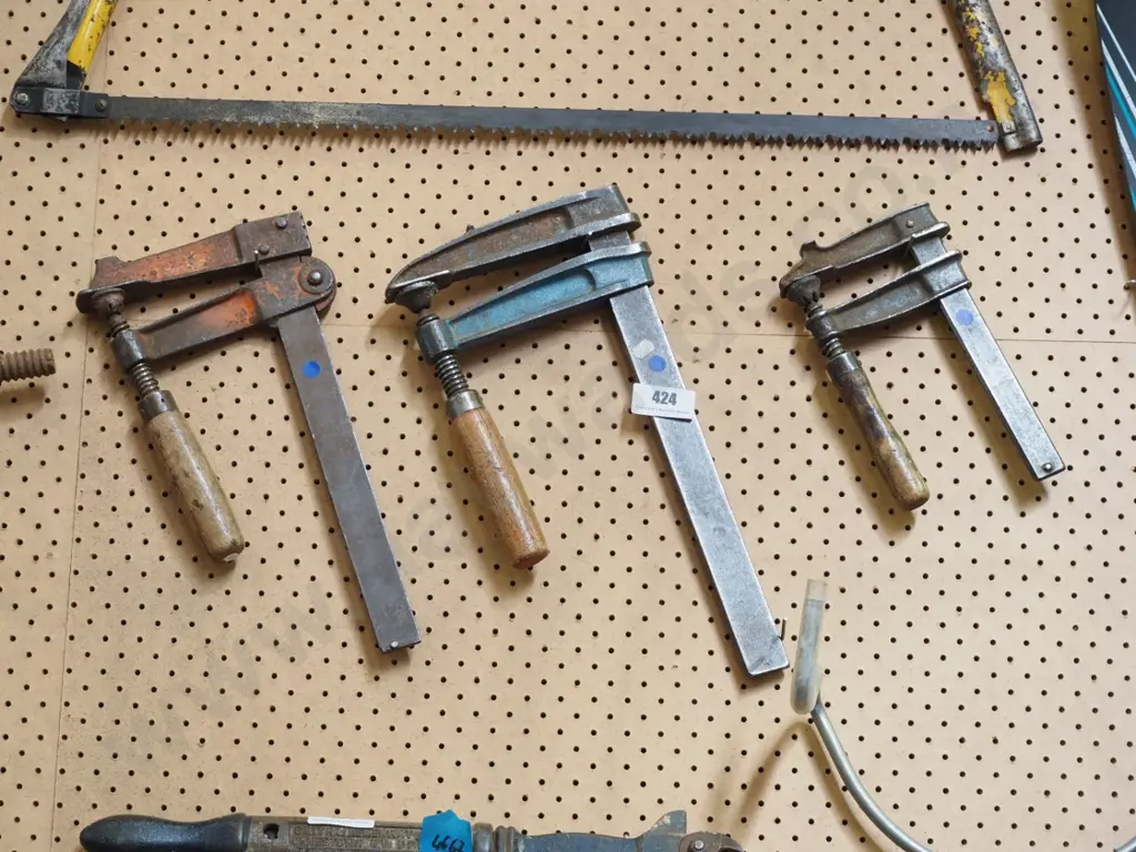 3 F clamps - blue dots Image 1++