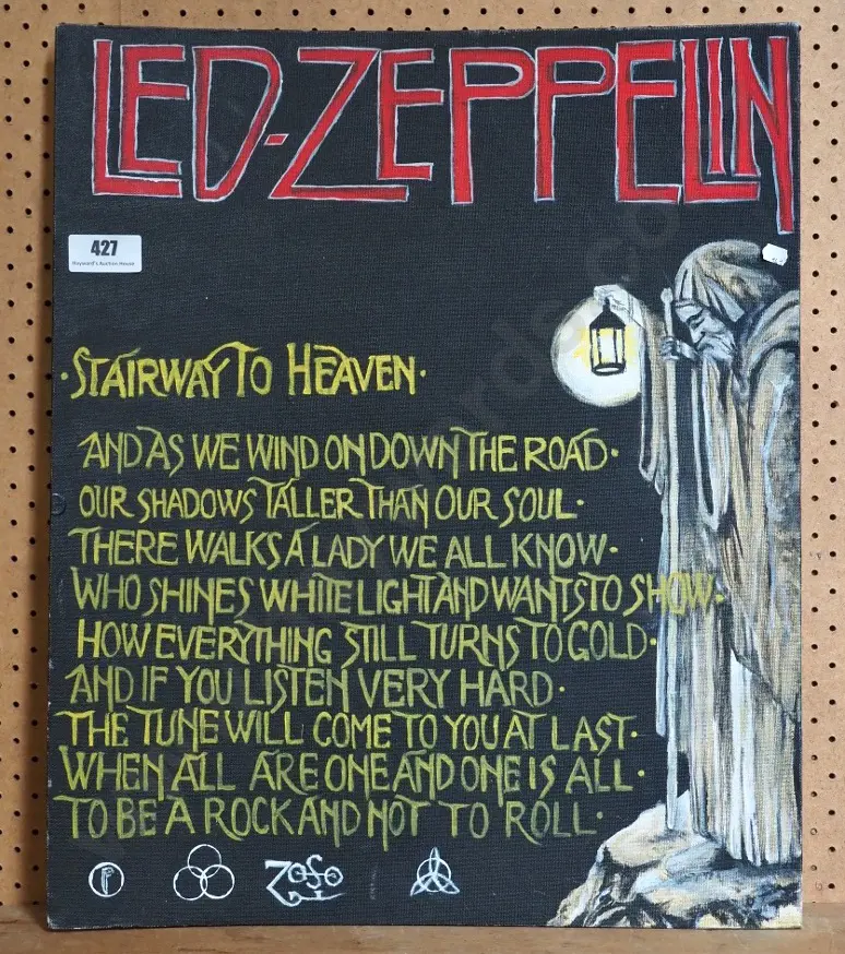 oil on board - Led Zeppelin lyrics Image 1++