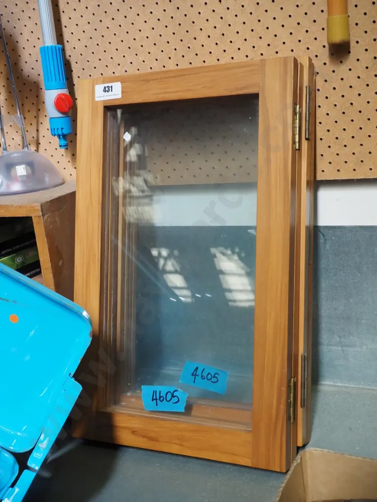 rimu and glass cupboard doors Each door H-480 W-360 D-30 Image 1++