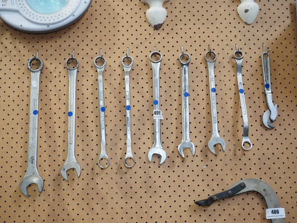 open and ring end spanners- blue dots Image 1++