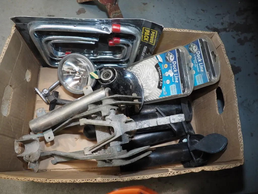 box; boating accessories, motor stand, rod holders etc Image 1++