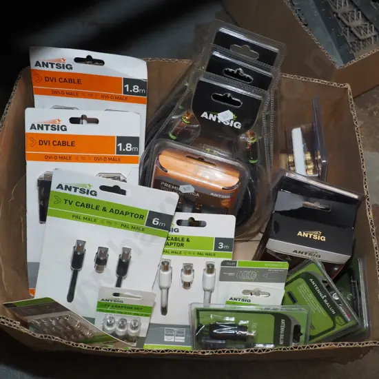 box of audio cables