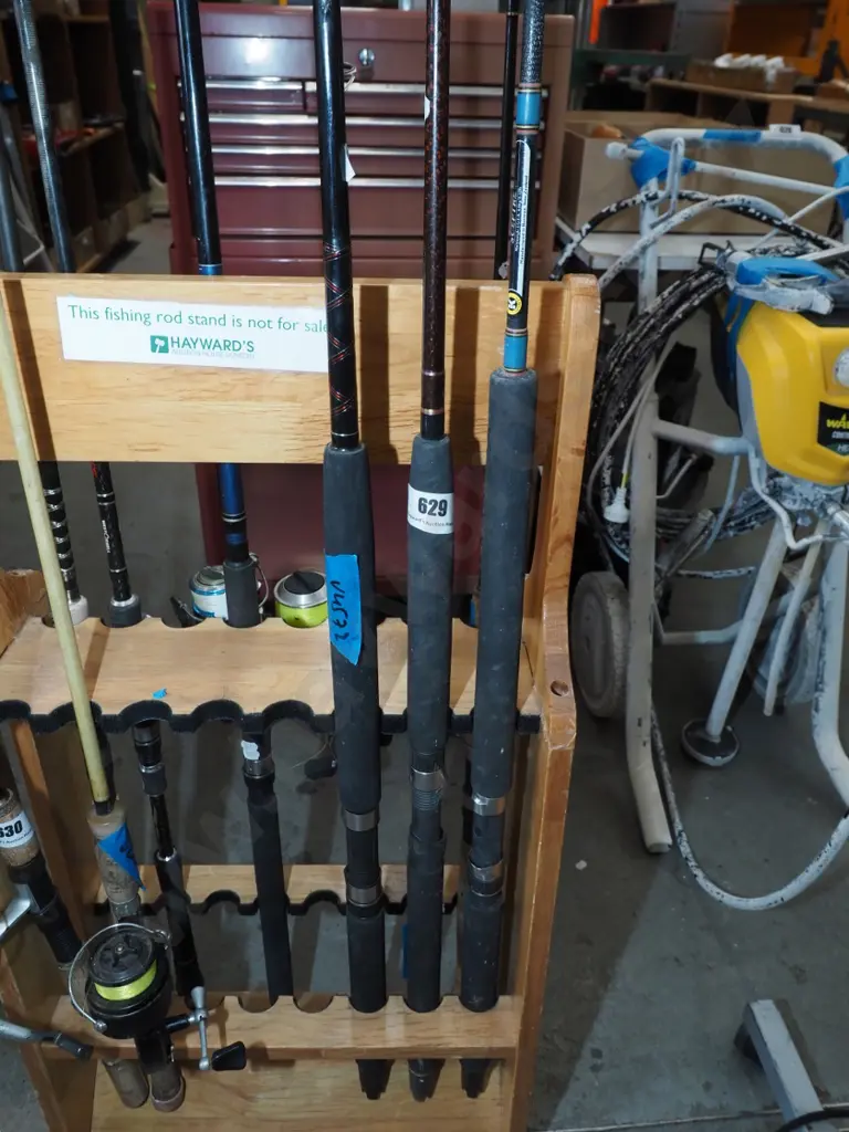 3 fishing rods - yellow dots Image 1++