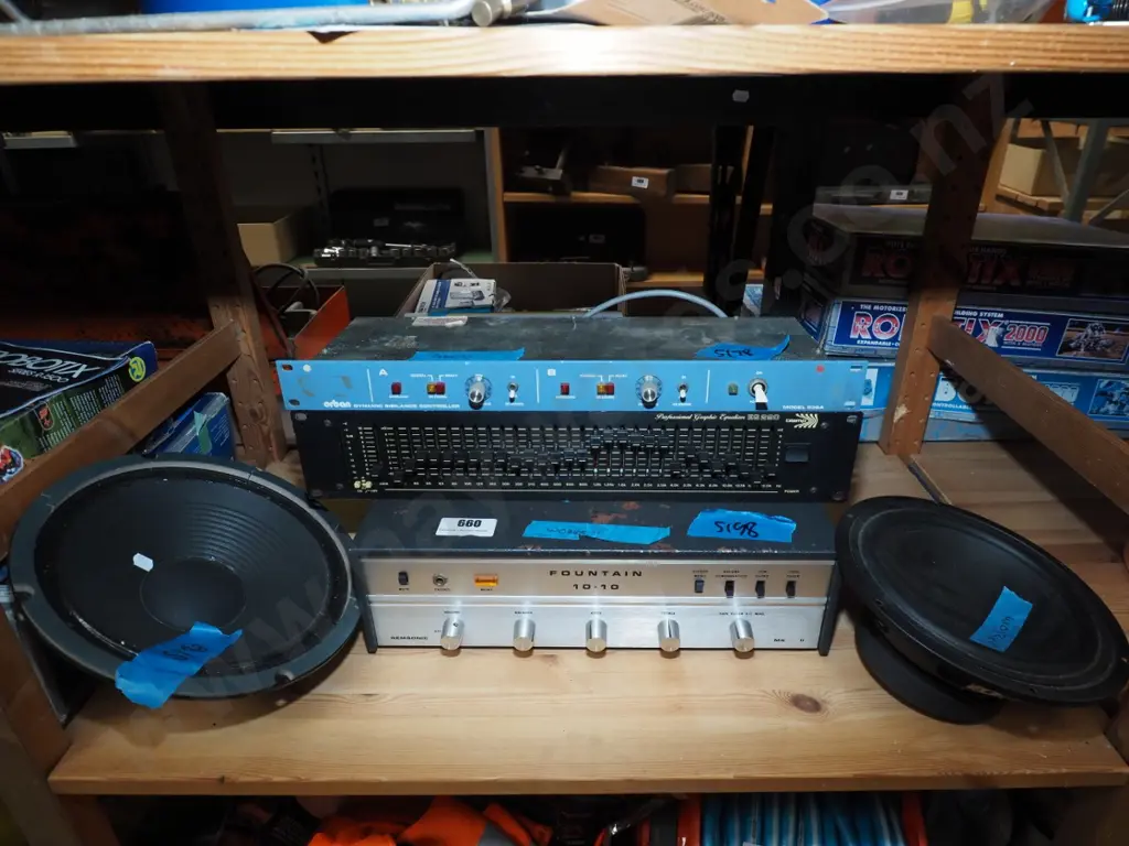 Fountain amplifier, Graphic equalizer, Sibilance controller, 2 speakers Image 1++