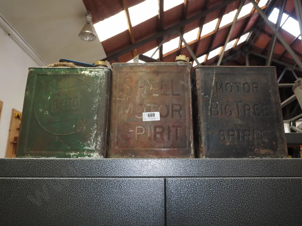 3 vintage petrol tins Image 1++
