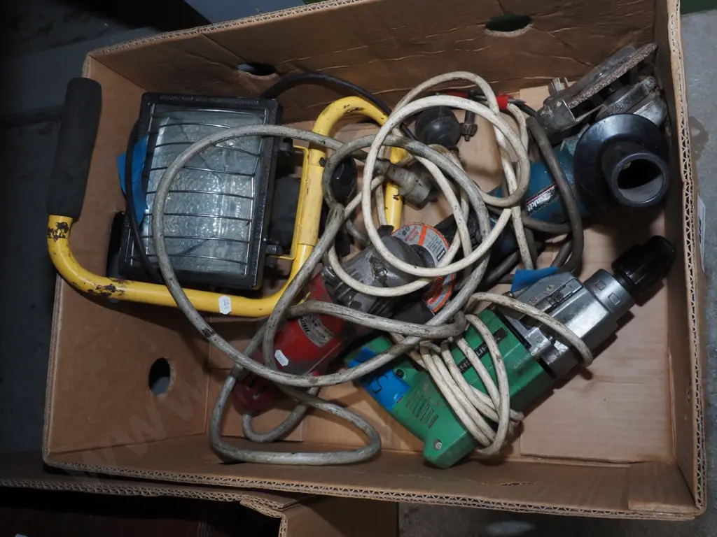 box; angle grinder, halogen lamp etc Image 1++
