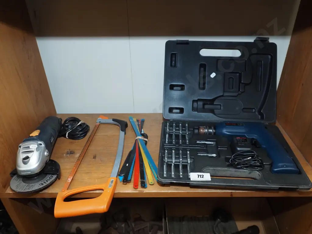 Ryobi cased electric drill, hack saw, angle grinder Image 1++