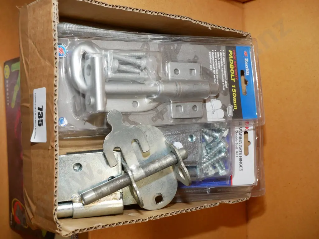 box of gate hinges, bolts etc Image 1++