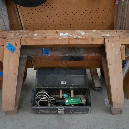 2 wooden saw horses