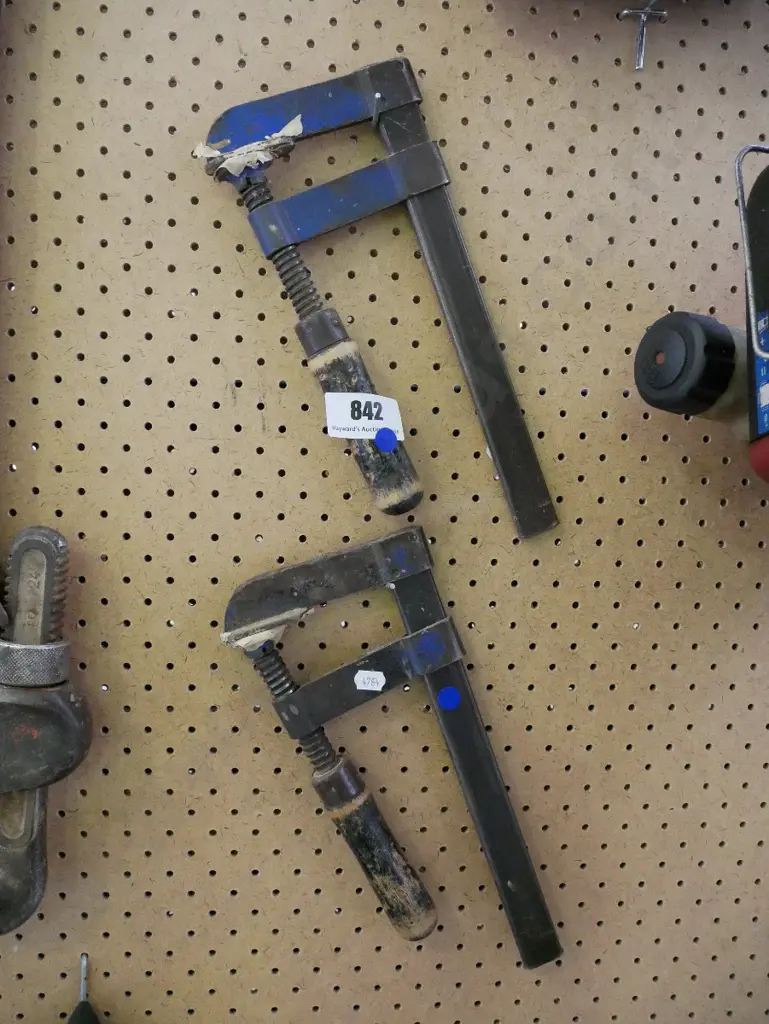 2 F clamps - blue dots Image 1++
