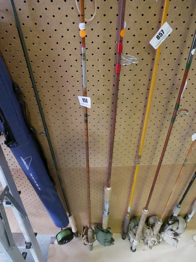 split cane and 1 other fly fishing rod - orange dots Image 1++