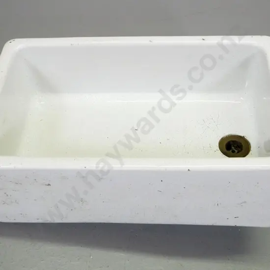 butler's sink - some crazing and damage to bottom ceramic outlet H-625 W-385 D-210