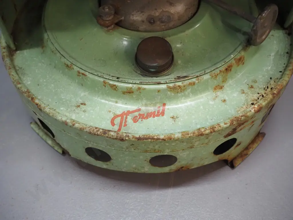 vintage Thermil spirit heater with chrome reflector, glass shade - some corrosion H-370 D_280 Image 1++