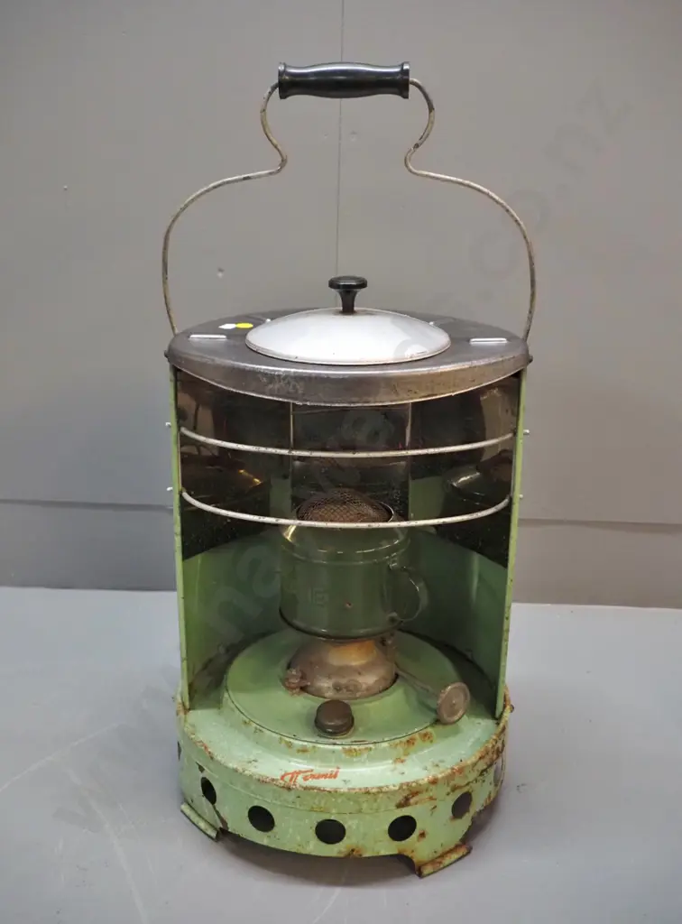 vintage Thermil spirit heater with chrome reflector, glass shade - some corrosion H-370 D_280 Image 1++