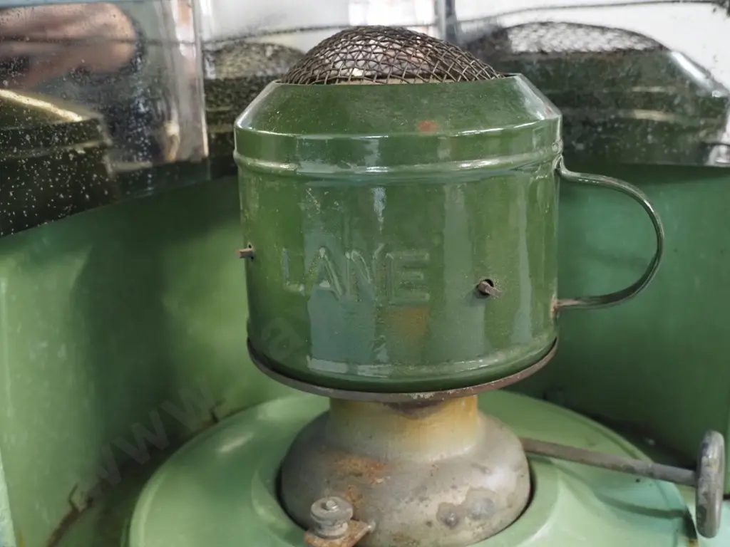 vintage Thermil spirit heater with chrome reflector, glass shade - some corrosion H-370 D_280 Image 1++