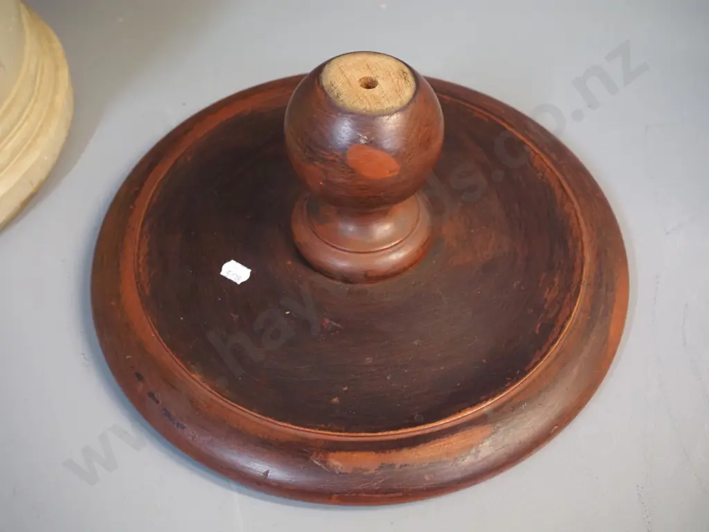 vintage large water filter with wooden lid - G.G. Cheavins, Matheson Bros. Dunedin agent - large crack, wooden knob is Image 1++