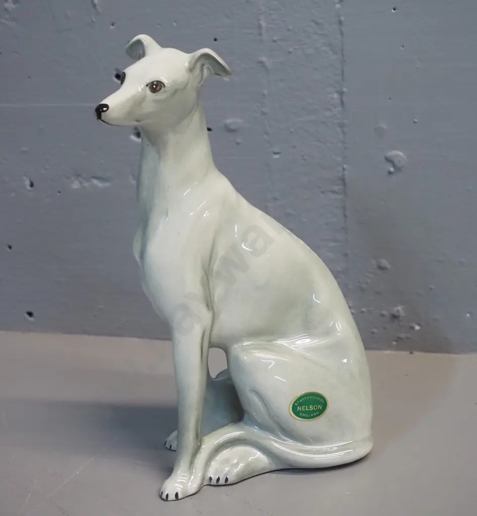 Nelson Staffordshire celandine glaze greyhound figurine H-230 L-130 Image 1++