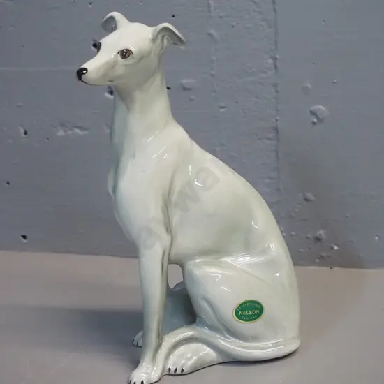 Nelson Staffordshire celandine glaze greyhound figurine H-230 L-130