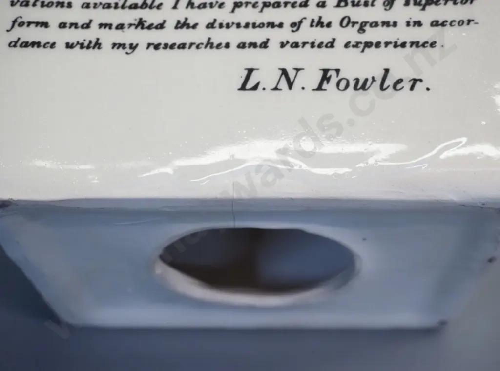 china phrenology head - marked L.N. Fowler, London - hairline crack on base H-300 Image 1++