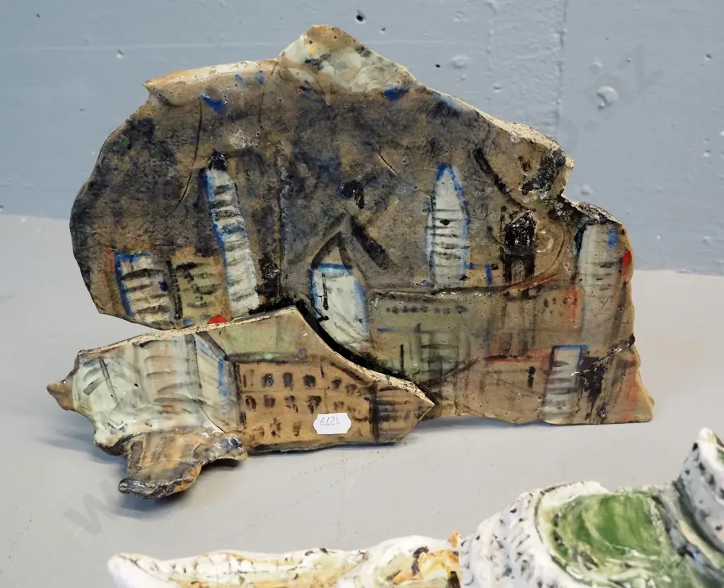 Robert Rapson large ceramic ship model - Canberra and 4 associated scenery pieces - ship H-120 L-470 Image 1++