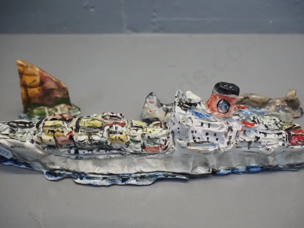 Robert Rapson ceramic ship model (2008) California Star and 3 associated scenery pieces - ship H-70 L-270 Image 1++