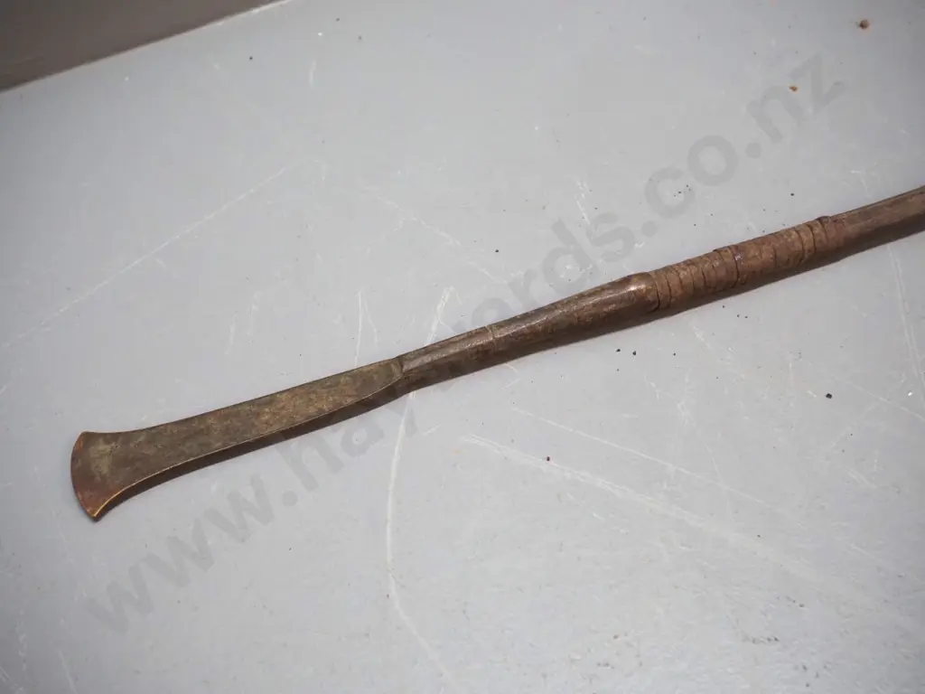 ethnic weapon; Democratic Republic of Congo metal and wood kuba currency spear L-1540 Image 1++