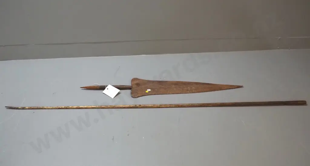 ethnic weapon; Democratic Republic of Congo kuba metal currency spear L-2270 Image 1++