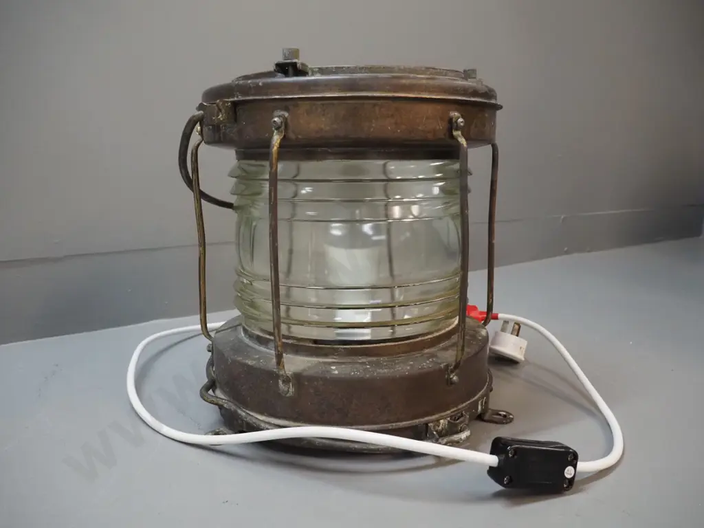 emergency 'anchor light' turned into table lamp - works but wiring looks a little dodgy.  Nippon Sento. H320 D300 Image 1++