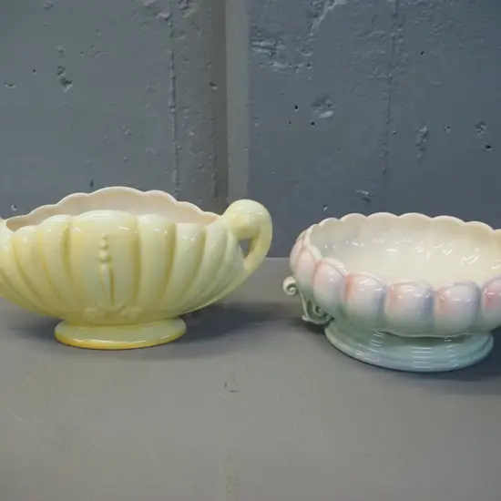 2 lustre vases - one marked Titian on base H-130 other is  D-200 - may be Titian but only marked SB-202