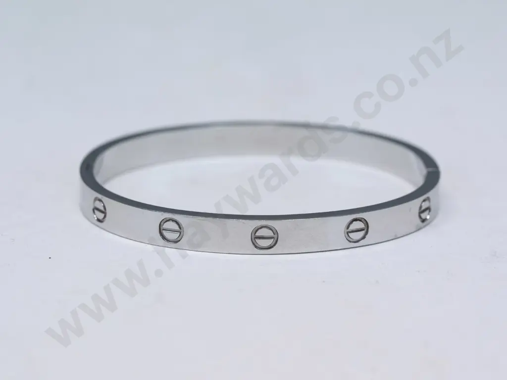 silver bangle stamped Cartier 750 iP6688 Image 1++