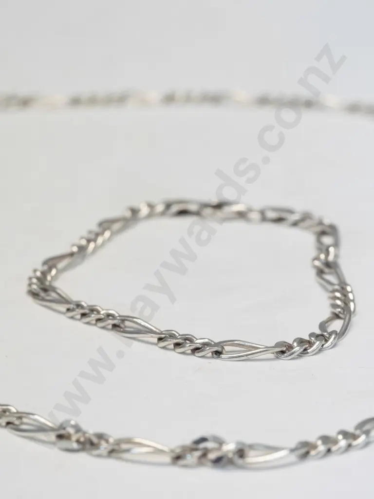 silver link necklace & matching bracelet both stamped 925 Image 1++