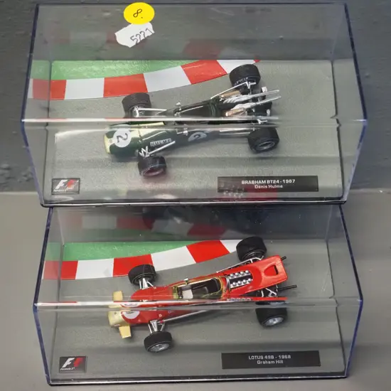 2 die-cast 1:43 scale Formula 1 racing cars - 1967 Dennis Hulme and 1968 Graham Hill
