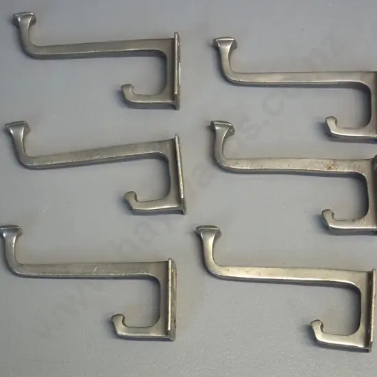 set of 6 matching deco style cast metal coat hooks H-90 L-120
