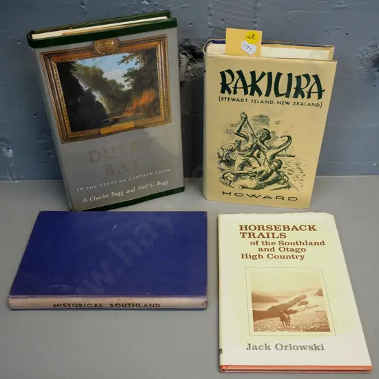 4 books - Basil Howard's Rakiura, Dusky Bay, Hall-Jones' Historical Southland, etc.