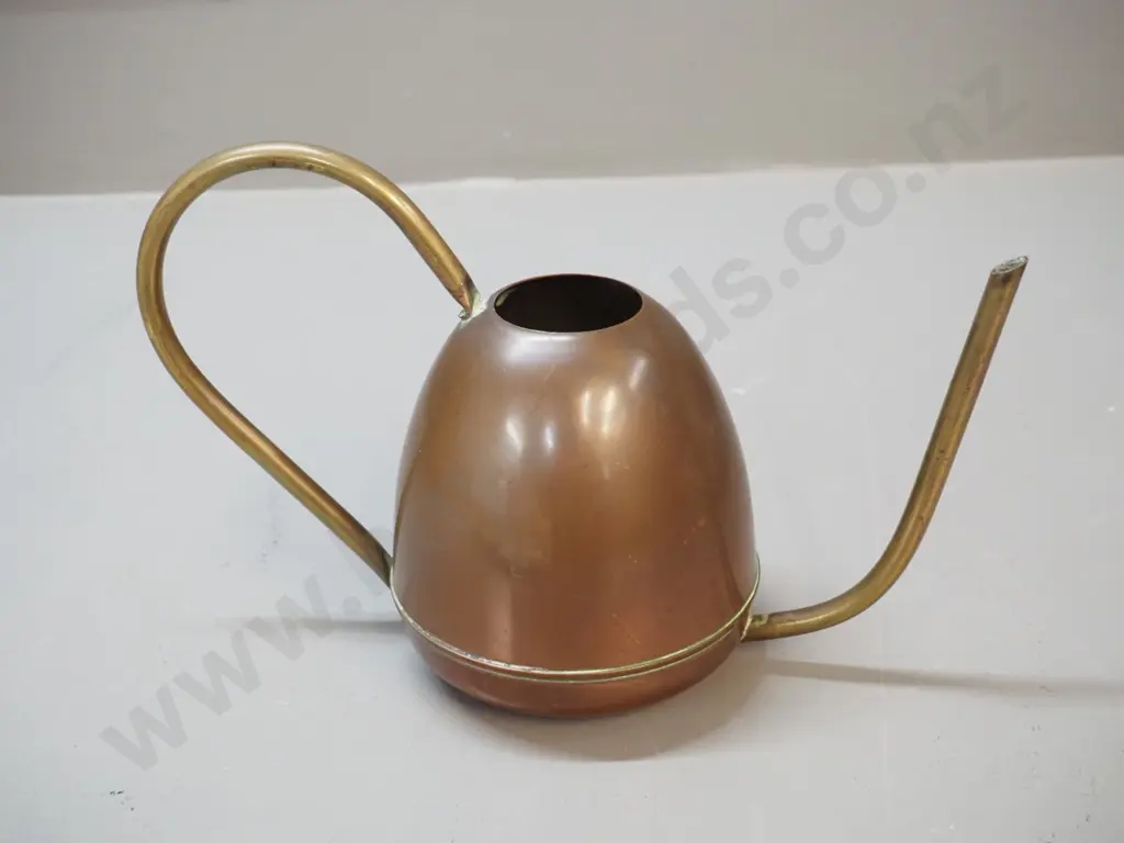 retro small copper and brass watering can H-160 L-250 Image 1++