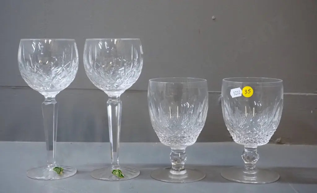 2 pairs of Waterford crystal goblets - taller pair are H-190 Image 1++