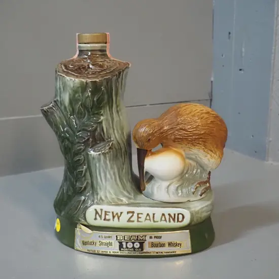 Jim Beam New Zealand kiwi decanter - seal intact H-210 W-200